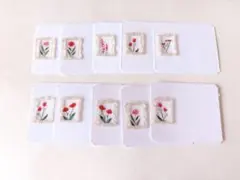 【ハンドメイド】額縁風花柄 ミニメッセージカード 10枚③