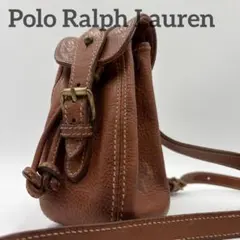 希少 ポロラルフローレン ミニリュック ワンショルダー 巾着 レザー ブラウン