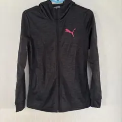 PUMA フルジップパーカー 黒/ピンク