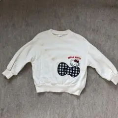 女の子　トップス　薄いトレーナー　白　ハローキティ　110cm