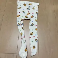 ミキハウス動物柄 ベビータイツ ホワイト