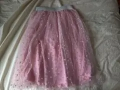 SHEIN ハート柄 チュールスカート ピンク 8Y