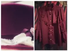 axes femme 姫袖ブラウス 帽子 セット ワイン