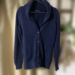 ネイビー ショールカラーカーディガン