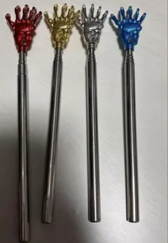 孫の手 4本セット 骸骨の手 軽量 伸びる 背中 ステンレス スケルトンハンド