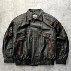 90s【Archive 】レザー ジャケット ラムレザー ブラック ユーロ古着