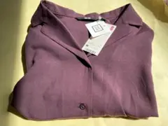 新品未使用 UNIQLO レーヨンエアリィオープンカラーブラウス Mのサムネイル