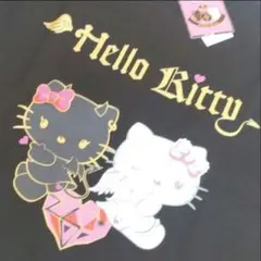 新品未使用　SPINNS　ハローキティ 天使小悪魔　ビッグ　Tシャツ　ブラック