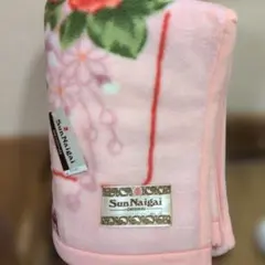 SunNaigai アクリル100%毛布 　ピンク　花柄