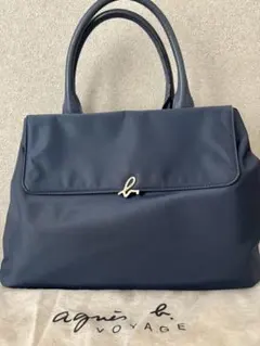 agnès b. ネイビーハンドバッグ A4サイズ