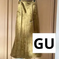 GU スエード調 ワイドパンツ キャメル