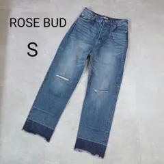 ROSE BUD ローズバッド ストレートデニム S ダメージ加工 ジーンズのサムネイル