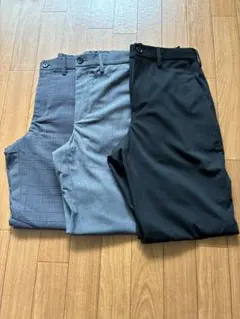 「GU」イージーアンクルパンツまとめ売り　Ｓサイズ　チェック/グレー/ブラック