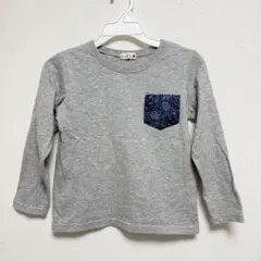 ブランシェス 長袖Ｔシャツグレー デニムポケット12cm