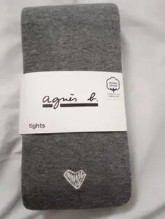 新品　agnès b. グレー ハートポイントタイツ M-L　アニエスベー