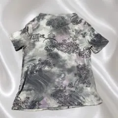 マーブル模様プリントトップス　総柄　シルク入りy2k 平成　00s 春服　個性派のサムネイル