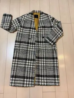 ZARA ツイード チェック柄 ロングコート XS