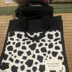 ヒョウ柄キャンバスショルダーバッグ