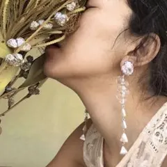 ブライダル ウェディング ピアス ピンク ホワイト 淡水パール クリア シルバー