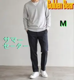 Golden Bear ゴールデンベア サマーニット Vネック セーターMグレーのサムネイル