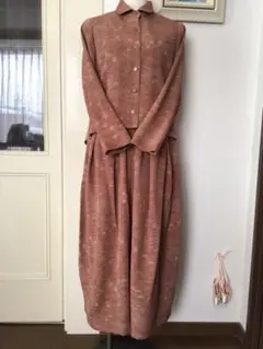 着物リメイク小紋ジャケットワイドパンツセット