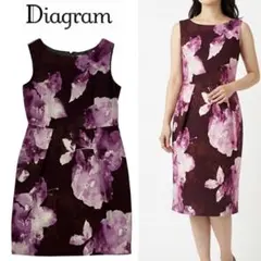Q302 新品未使用 S ダイアグラム 花柄 エレガント ワンピース レディース