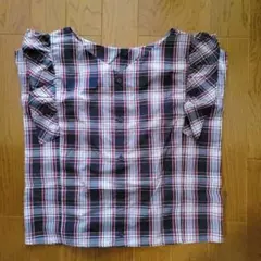 ★美品★セール　ノースリーブフリルシャツ チェック柄　アルシーヴ