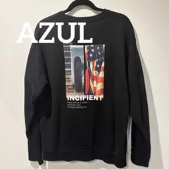 AZUL by MOUSSY ブラック トレーナー L バックプリント