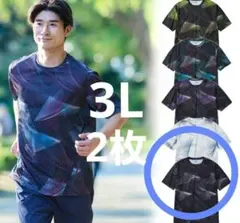 ３L×２枚　氷撃冷感(R)-10℃プリント半袖Tシャツ ワークマン