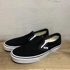 古着 US 26.5cm VANS Slip-On ブラック スニーカーのサムネイル