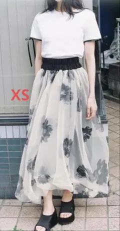 【タグ付き】ZARA ZW COLLECTION プリント柄オーガンザワンピース