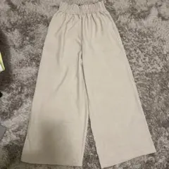 【レプシィム】リネンライクドライギャザーワイドストレートパンツ　ベージュ