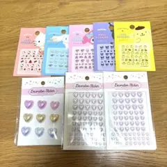 サンリオ ネイルシール　5点　セリア　ダイソー　デコレーションシール　ハート