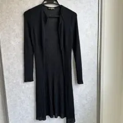 【美品】ヒロココシノ ロングカーディガン 黒9号M-L .14のサムネイル
