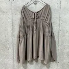 クラシカルエルフ 前後2way シャーリング チュニック ブラウス M モカのサムネイル