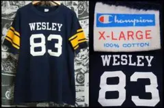 チャンピオンビンテージフットボールカレッジTシャツバータグXL70sナンバリング