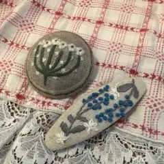 北欧風　刺繍アクセサリー　セット売り　サマンサモスモス ブローチ　ナチュラルのサムネイル