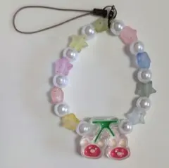 【ハンドメイド】 カラフルチェリーストラップ