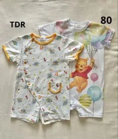 東京ディズニーリゾート 80cm 半袖ロンパース ダンボ プーさん 2枚セット