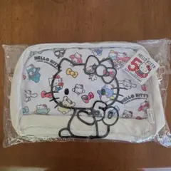 【未使用美品】クリアショルダーバッグ(ハローキティ50周年)ストラップ付き