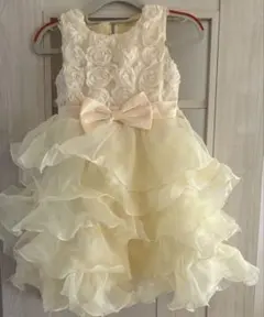 【未使用タグ付】140㎝ フォーマルドレス 発表会 結婚式 アイボリー リボン付