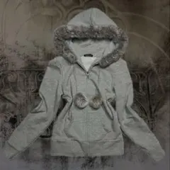 00s y2k fur hoodie 平成ギャル グレー XS archive - メルカリ