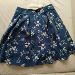 MAJESTIC LEGON ネイビー 花柄 フレアスカート