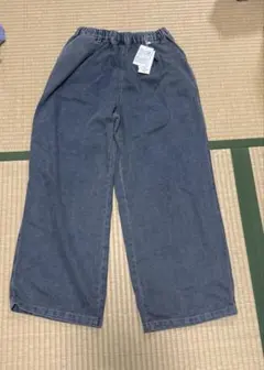 新品　しまむら　ワイドパンツ デニム イージーパンツ ブルー Lのサムネイル