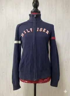 HILFIGER ネイビージップアップニット