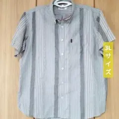 【美品】INSPIRE 半袖シャツ ストライプ柄 3Lサイズのサムネイル