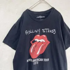 ローリングストーンズ バンドTシャツ L 1975ツアー リップ＆タンブラック