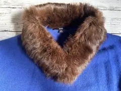 未使用　リアルファーマフラー　ブラウン　つけ襟