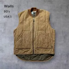 【1711】80年代USA製WallsキルティングダックベストTALONジッパー