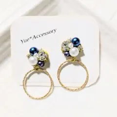 D-213　ハンドメイド☆ビジューピアス／イヤリング